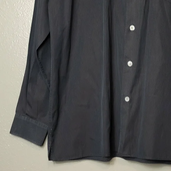 Ermenegildo Zegna Shirt Mens Size XL Dark Gray Button Up Dress Casual Italy Made - Picture 6 of 8
